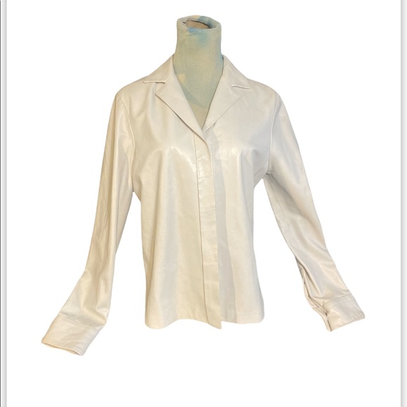 Jil Sander Tops - Jil Sander leather shirt 40 (5244)